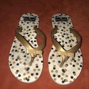 Kate Spade polka dot flip flops